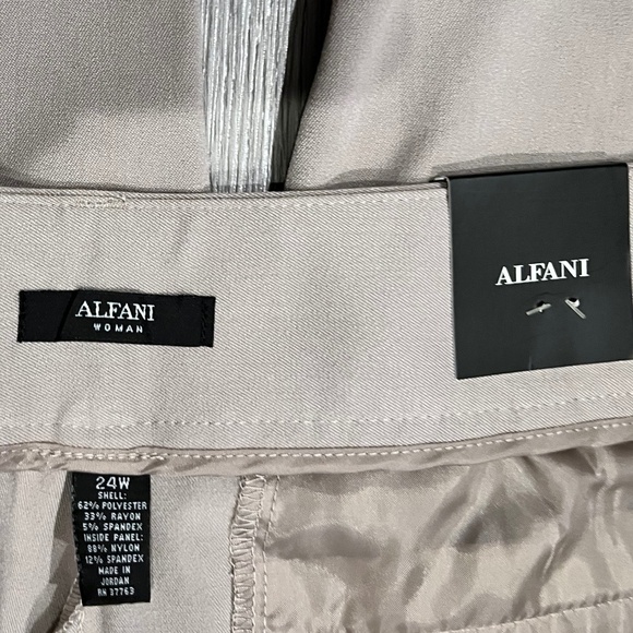 Alfani Women's Beige Tummy Control Curvy Fit Trouser Leg Pants Plus Size 24W - Picture 11 of 13